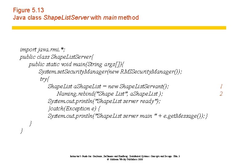 Figure 5. 13 Java class Shape. List. Server with main method import java. rmi. Figure 5. 13 Java class Shape. List. Server with main method import java. rmi.