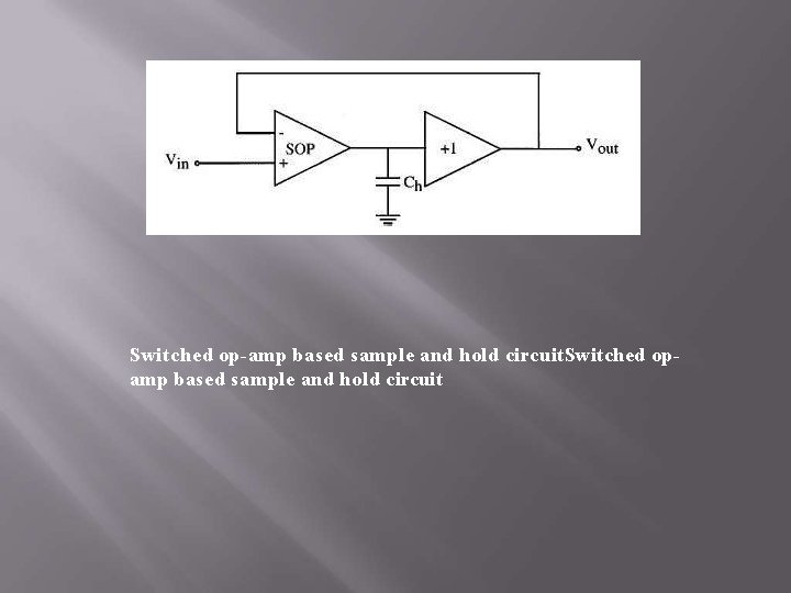 Switched op-amp based sample and hold circuit. Switched opamp based sample and hold circuit
