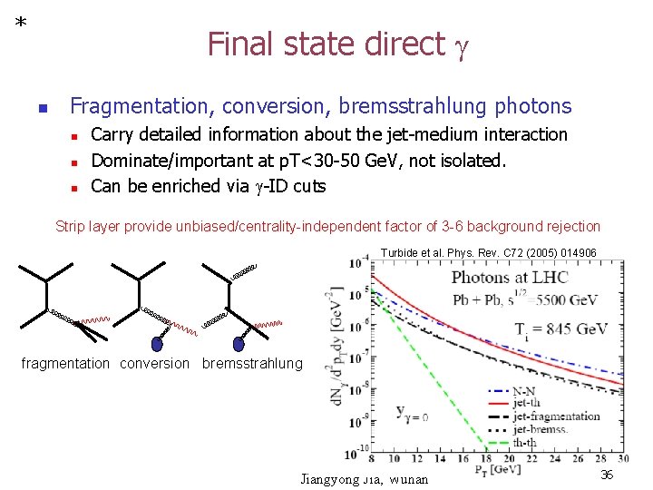 * Final state direct n Fragmentation, conversion, bremsstrahlung photons n n n Carry detailed