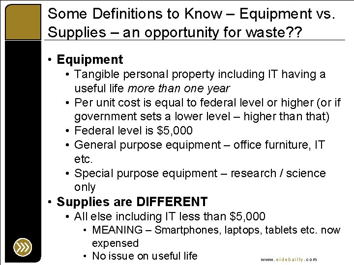 Some Definitions to Know – Equipment vs. Supplies – an opportunity for waste? ?