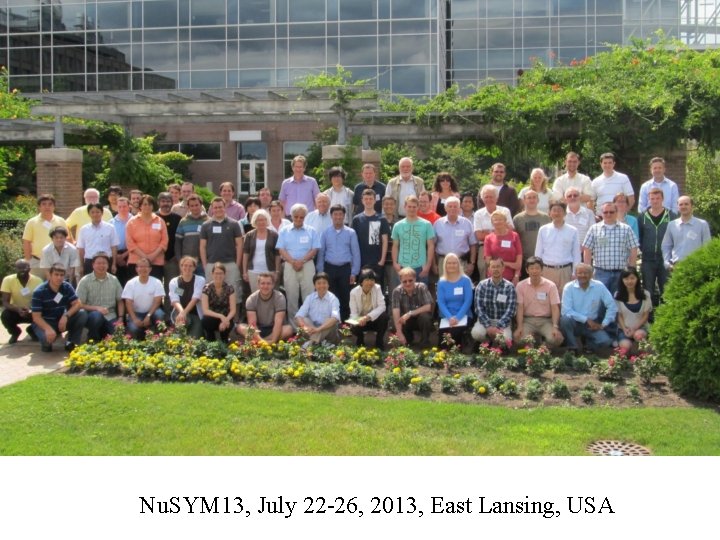 Nu. SYM 13, July 22 -26, 2013, East Lansing, USA 