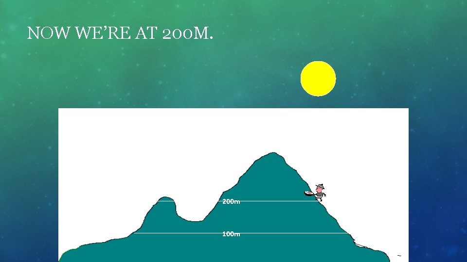 NOW WE’RE AT 200 M. 200 m 100 m 