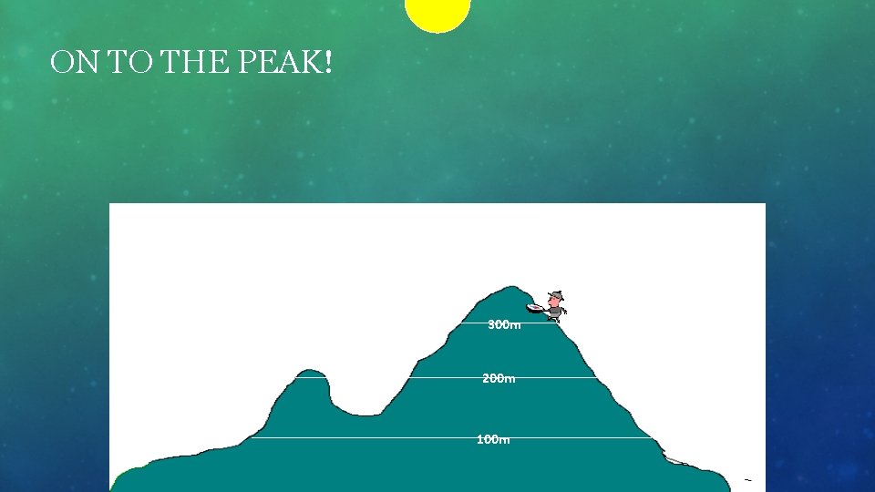 ON TO THE PEAK! 300 m 200 m 100 m 