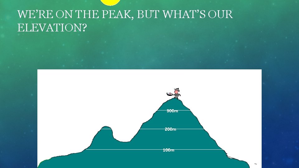 WE’RE ON THE PEAK, BUT WHAT’S OUR ELEVATION? 300 m 200 m 100 m