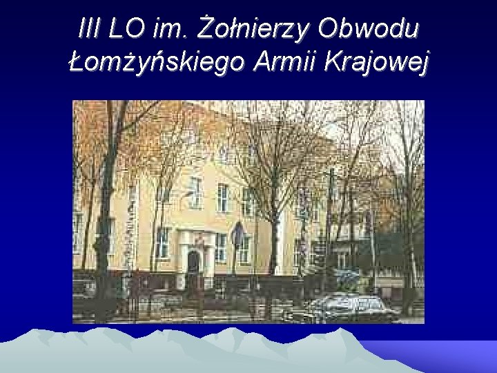 III LO im. Żołnierzy Obwodu Łomżyńskiego Armii Krajowej 