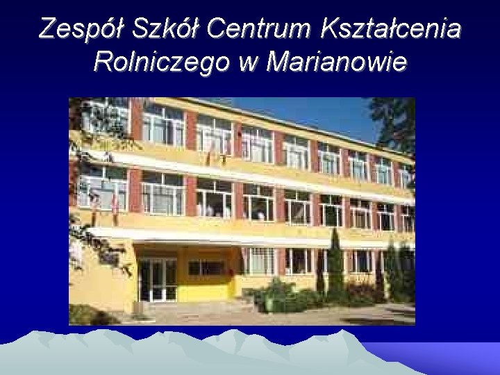 Zespół Szkół Centrum Kształcenia Rolniczego w Marianowie 