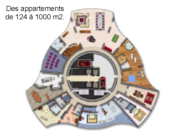 Des appartements de 124 à 1000 m 2. 