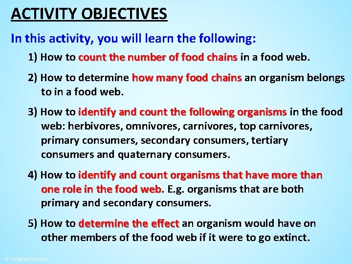 ACTIVITY OBJECTIVES In this activity, you will learn the following: 1) How to count