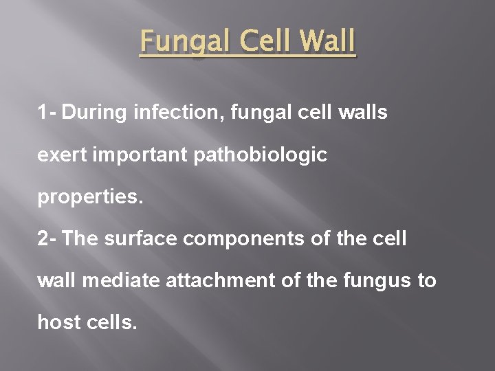 Fungal Cell Wall 1 - During infection, fungal cell walls exert important pathobiologic properties.