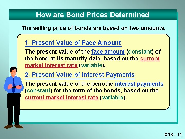 How are Bond Prices Determined The selling price of bonds are based on two