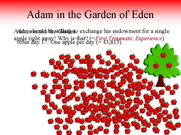 Adam in the Garden of Eden Adam should be willing to exchange his endowment