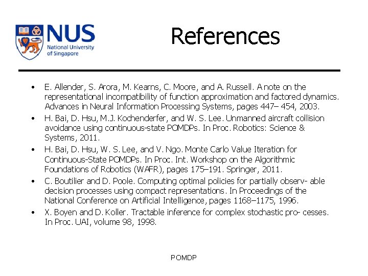 References • • • E. Allender, S. Arora, M. Kearns, C. Moore, and A.