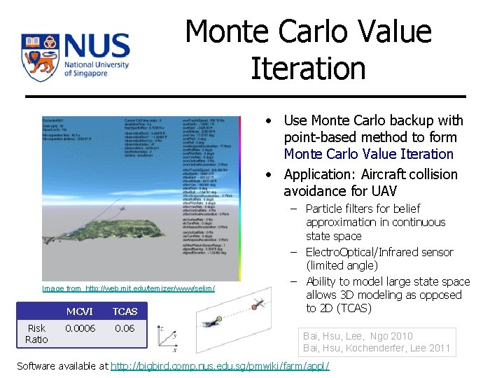 Monte Carlo Value Iteration • Use Monte Carlo backup with point-based method to form