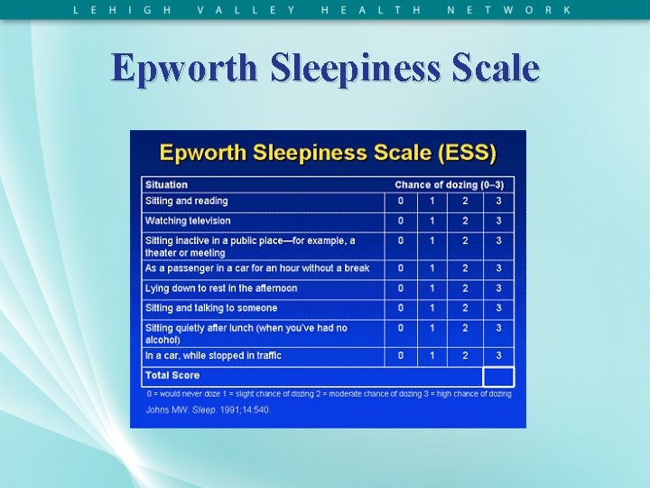 Epworth Sleepiness Scale 