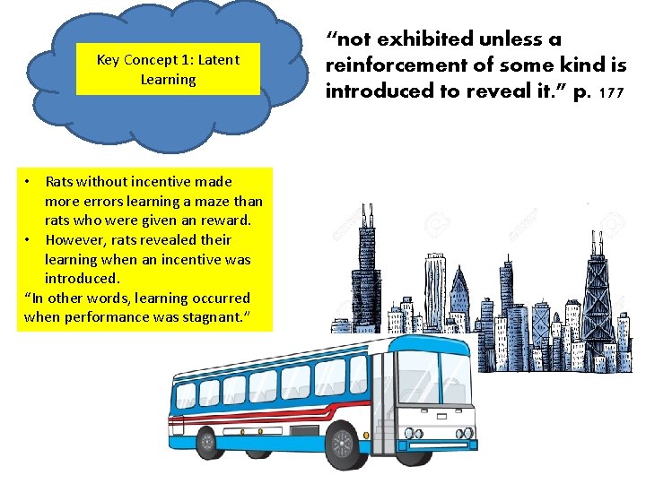 Key Concept 1: Latent Learning • Rats without incentive made more errors learning a