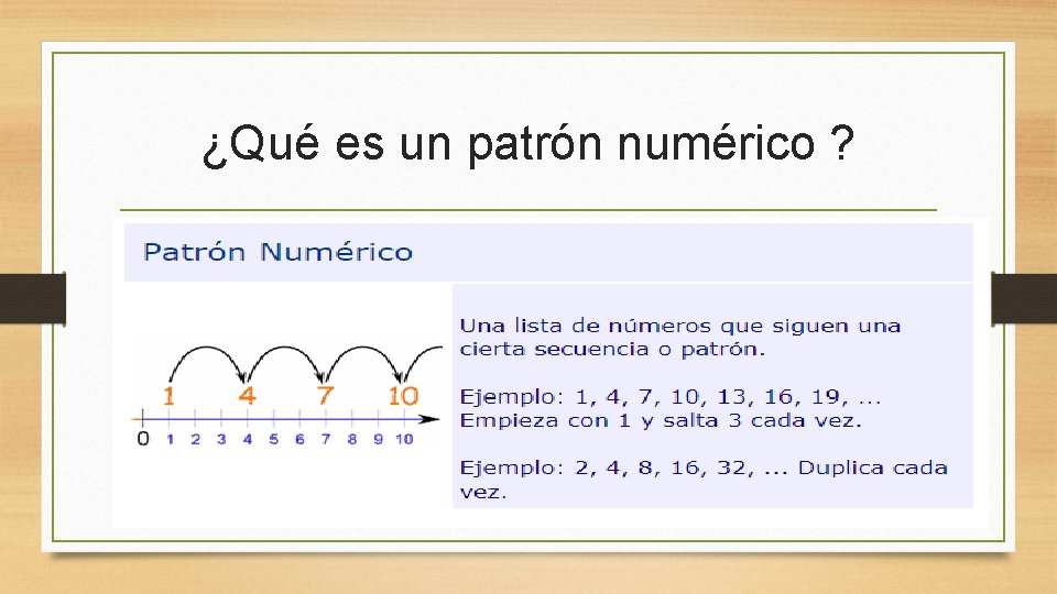 ¿Qué es un patrón numérico ? 