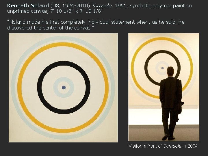 Kenneth Noland (US, 1924 -2010) Turnsole, 1961, synthetic polymer paint on unprimed canvas, 7'