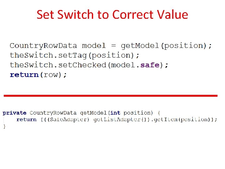 Set Switch to Correct Value 