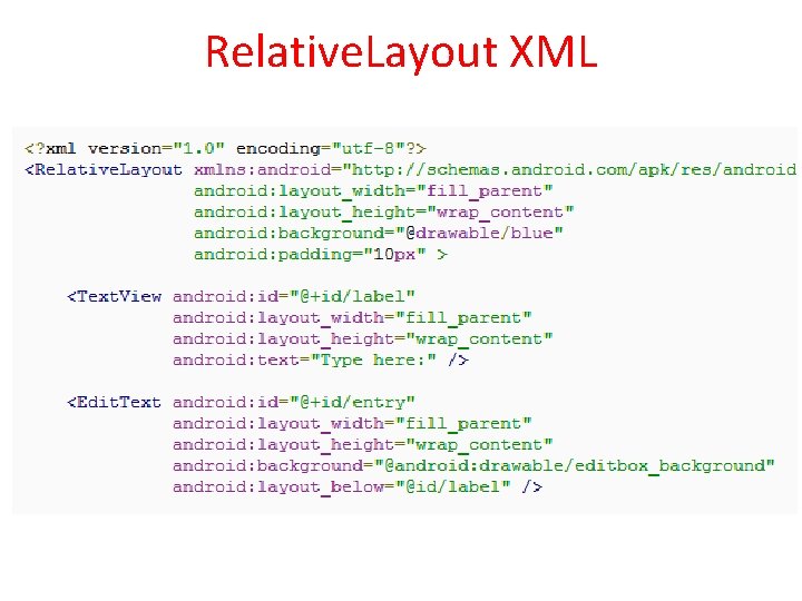 Relative. Layout XML 
