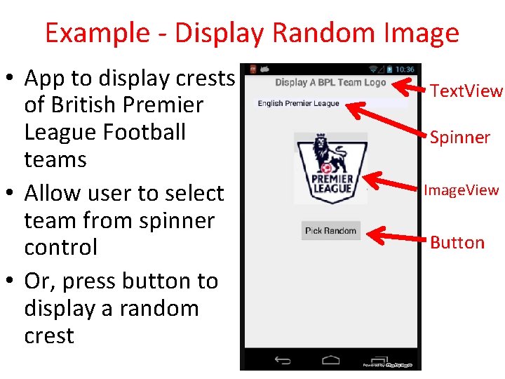 Example - Display Random Image • App to display crests of British Premier League