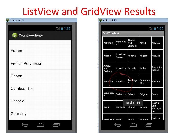 List. View and Grid. View Results 