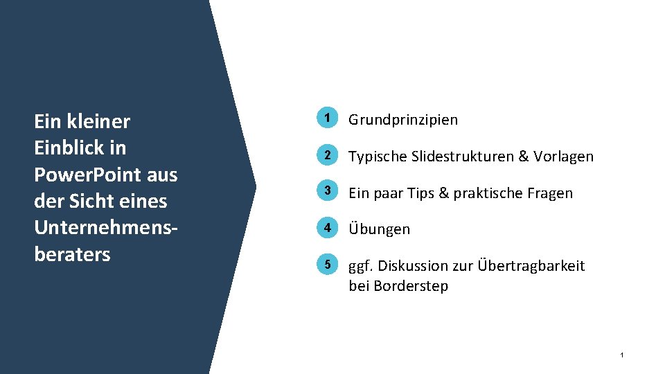 Ein kleiner Einblick in Power. Point aus der Sicht eines Unternehmensberaters Borderstep Institut |