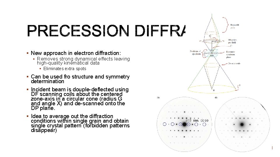 § New approach in electron diffraction: § Removes strong dynamical effects leaving high-quality kinematical