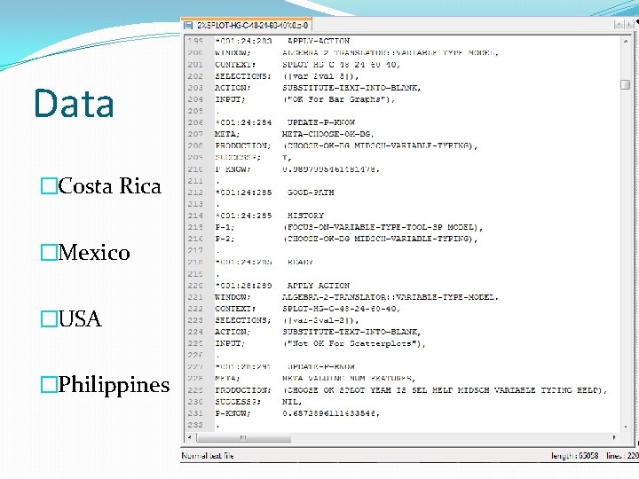 Data �Costa Rica �Mexico �USA �Philippines 