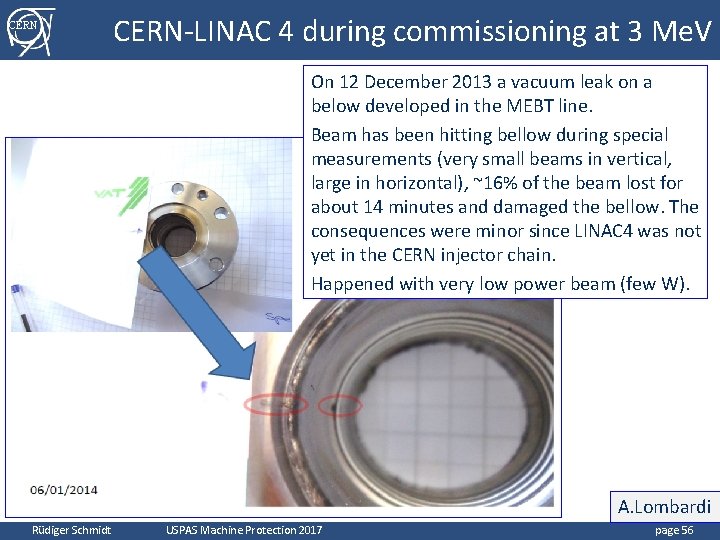 CERN-LINAC 4 during commissioning at 3 Me. V On 12 December 2013 a vacuum