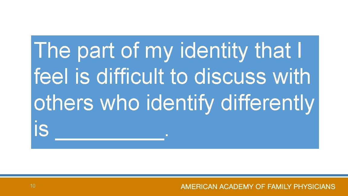 The part of my identity that I feel is difficult to discuss with others