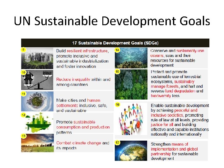 UN Sustainable Development Goals 
