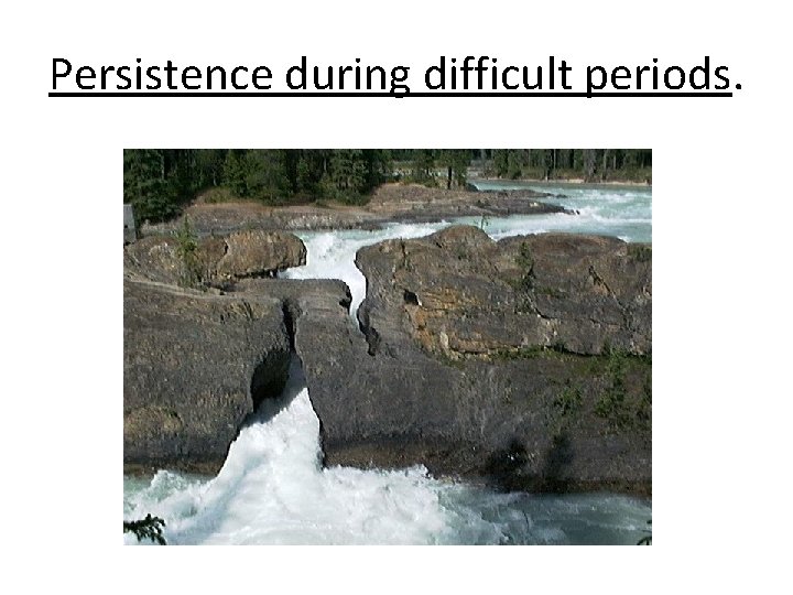 Persistence during difficult periods. 