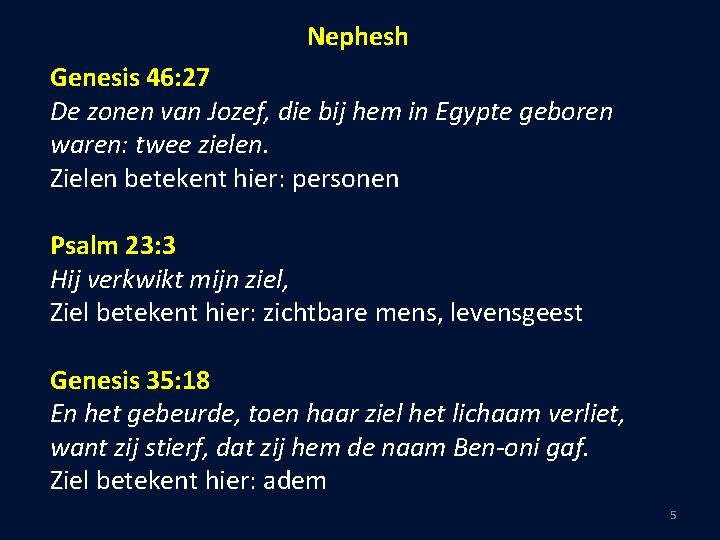 Nephesh Genesis 46: 27 De zonen van Jozef, die bij hem in Egypte geboren