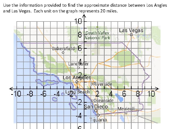 Use the information provided to find the approximate distance between Los Angles and Las