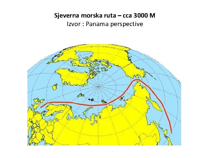 Sjeverna morska ruta – cca 3000 M Izvor : Panama perspective 