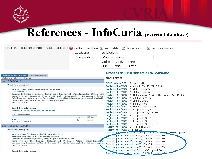 References - Info. Curia (external database) 7 