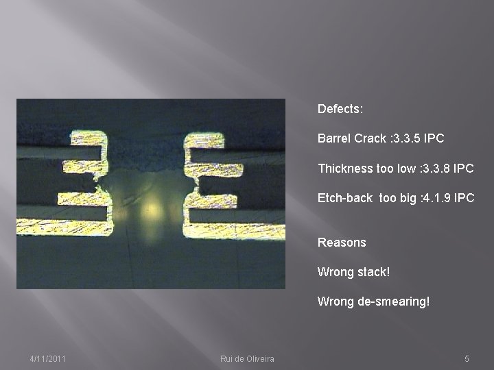 Defects: Barrel Crack : 3. 3. 5 IPC Thickness too low : 3. 3.