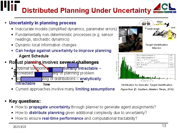 Distributed Planning Under Uncertainty § Uncertainty in planning process § Inaccurate models (simplified dynamics,