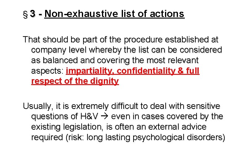§ 3 - Non-exhaustive list of actions 3 - That should be part of