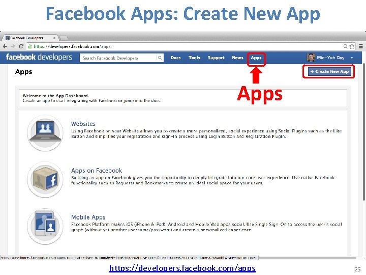 Facebook Apps: Create New Apps https: //developers. facebook. com/apps 25 