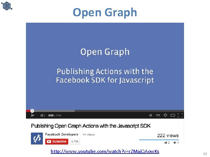 Open Graph http: //www. youtube. com/watch? v=r. ZMaj. QAow. Ks 62 