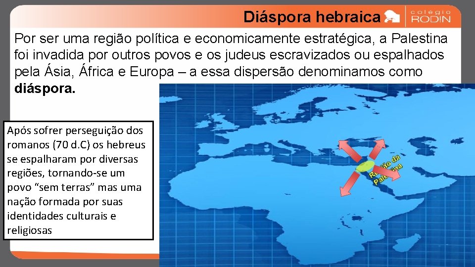 Diáspora hebraica Por ser uma região política e economicamente estratégica, a Palestina foi invadida