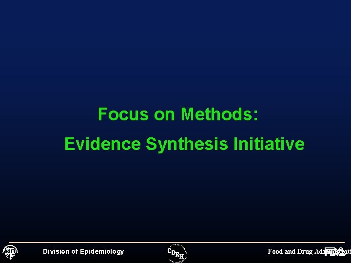 Focus on Methods: Evidence Synthesis Initiative Division of Epidemiology Food and Drug Administrati 