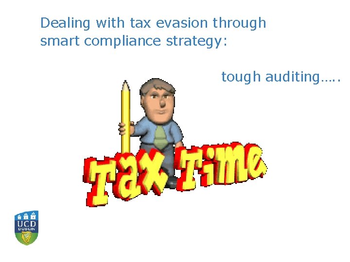 Dealing with tax evasion through smart compliance strategy: tough auditing…. . 