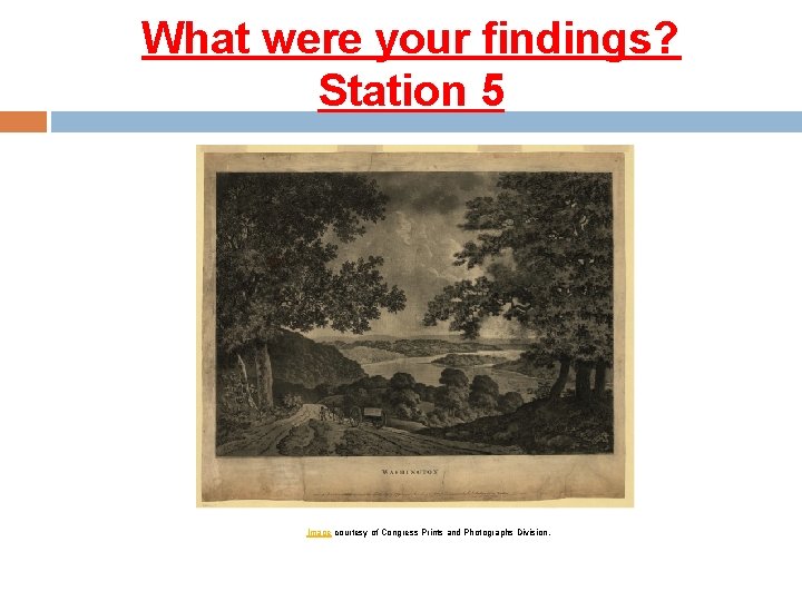 What were your findings? Station 5 Image courtesy of Congress Prints and Photographs Division.