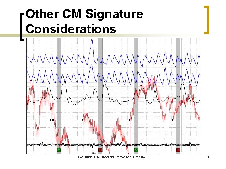 Other CM Signature Considerations For Official Use Only/Law Enforcement Sensitive 87 