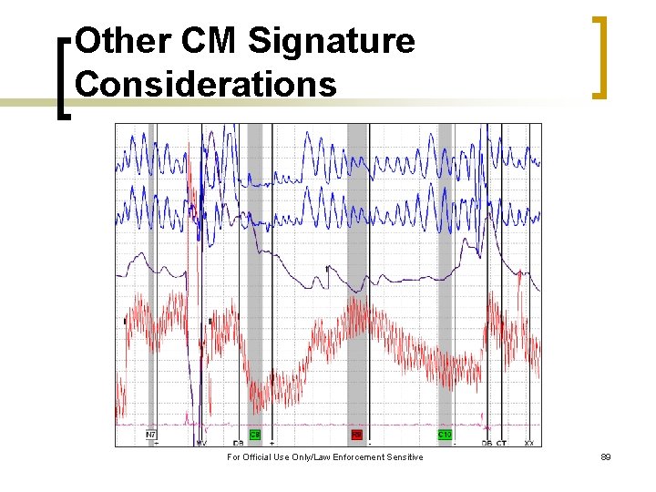 Other CM Signature Considerations For Official Use Only/Law Enforcement Sensitive 89 