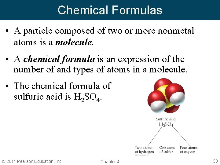 Chemical Formulas • A particle composed of two or more nonmetal atoms is a