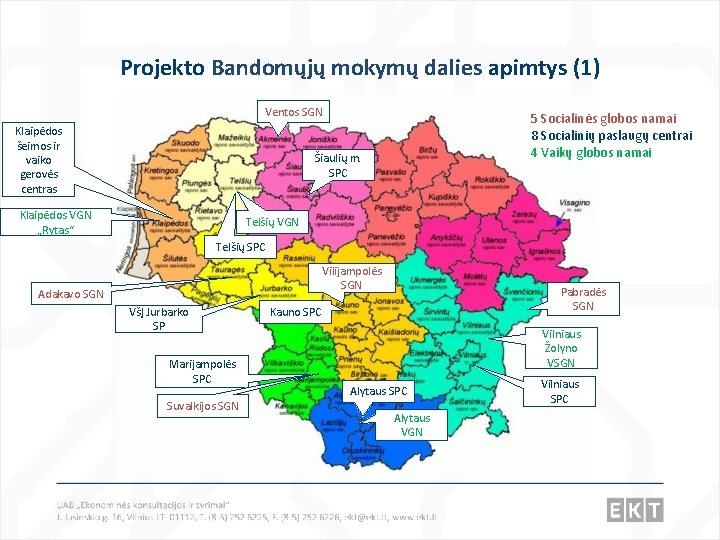 Projekto Bandomųjų mokymų dalies apimtys (1) Ventos SGN Klaipėdos šeimos ir vaiko gerovės centras