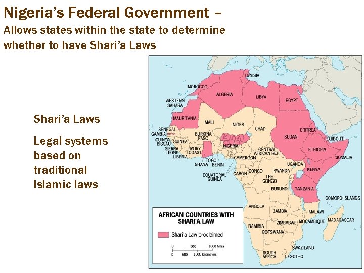 Nigeria’s Federal Government – Allows states within the state to determine whether to have